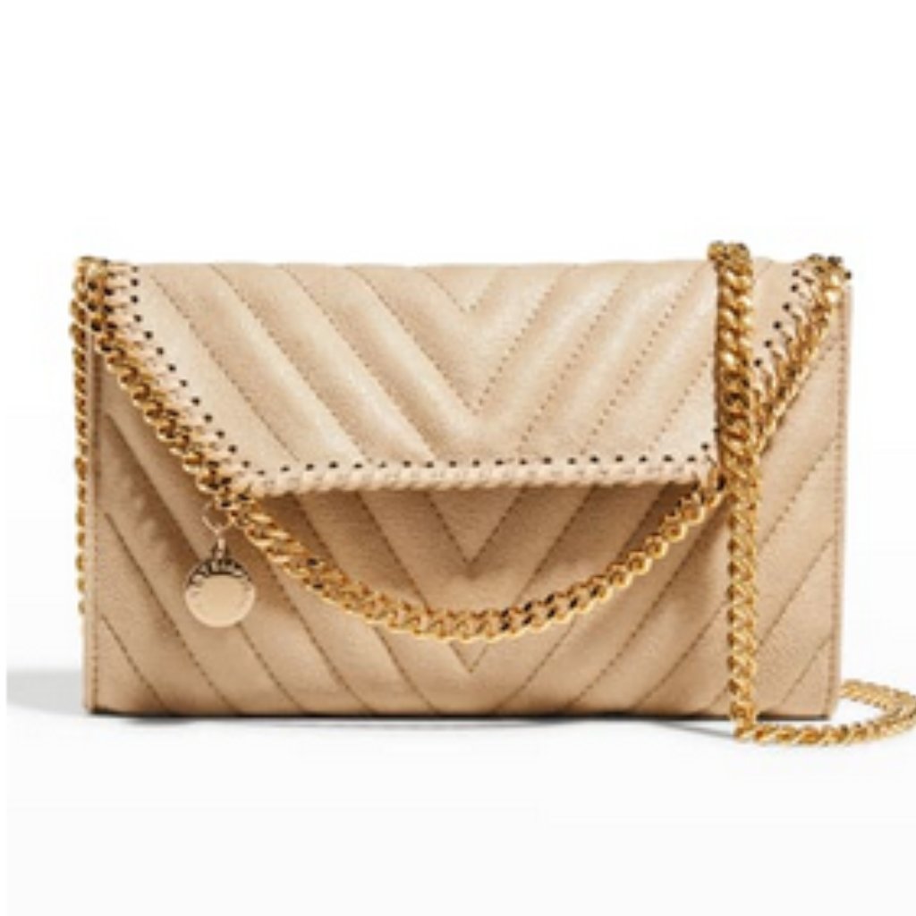 Stella Mccartney Mini Eco Shaggy Deer Quilted Crossbody Bag (Butter Cream)